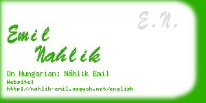 emil nahlik business card