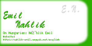 emil nahlik business card